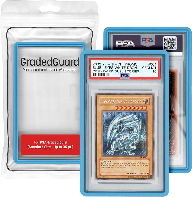 GradedGuard Graded Card Guard Case for Standard PSA Slab Case | Multiple Colors | Soft Touch Matte Finish | Stackable | Made to Fit PSA | Solid TPU and PC Design. (Blue) - Image 1